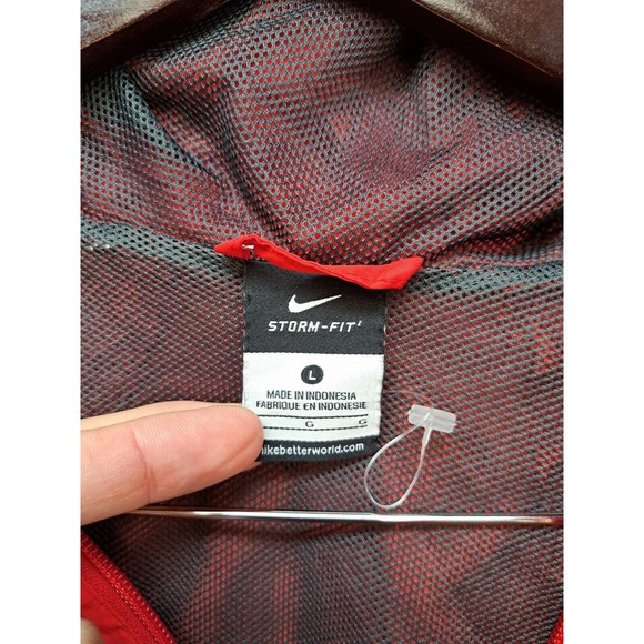 Nike Storm Fit Mesh Lined Track Suit Full Zip Jacket and Pants Red Size L - Picture 3 of 12